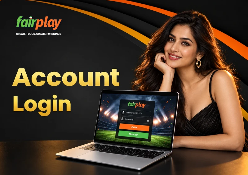 FairPlay sign-in page open on a laptop for secure account access.